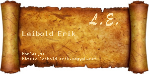 Leibold Erik névjegykártya